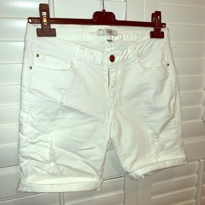 White jean shorts